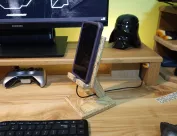 Stojak podstawka na telefon tablet e-book z płyty OSB